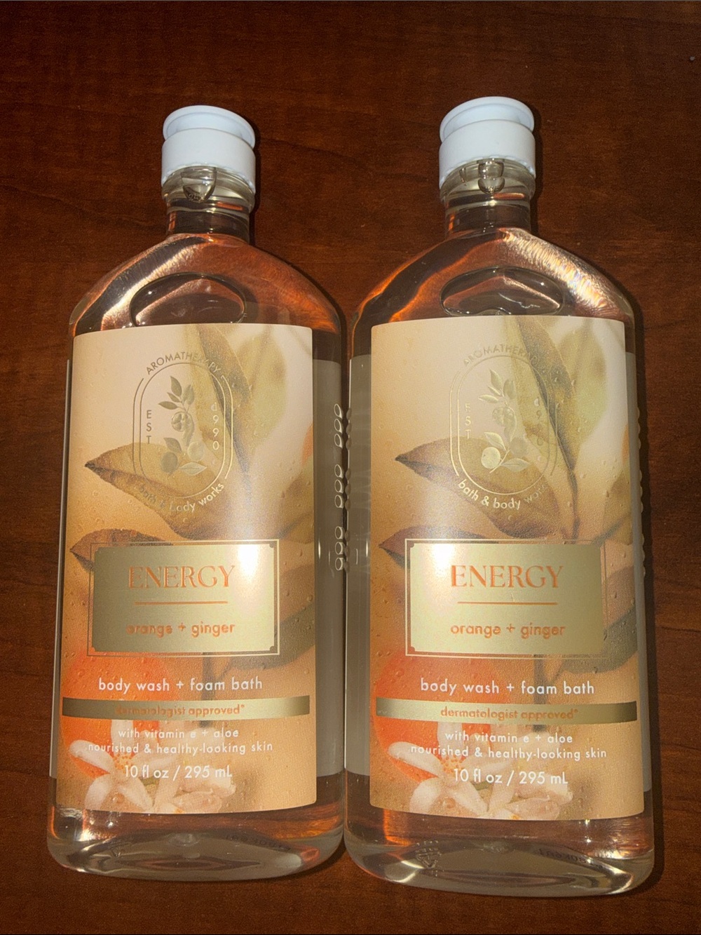 BBW AROMATHERAPY 2pk Body Wash + Foam Bath ORANGE GINGER
